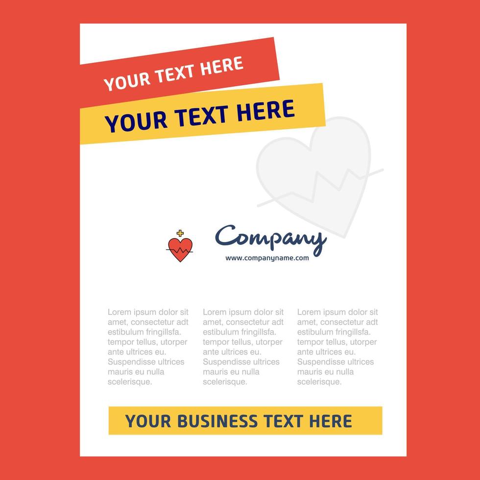 Heart rate Title Page Design for Company profile annual report presentations leaflet Brochure Vector Background