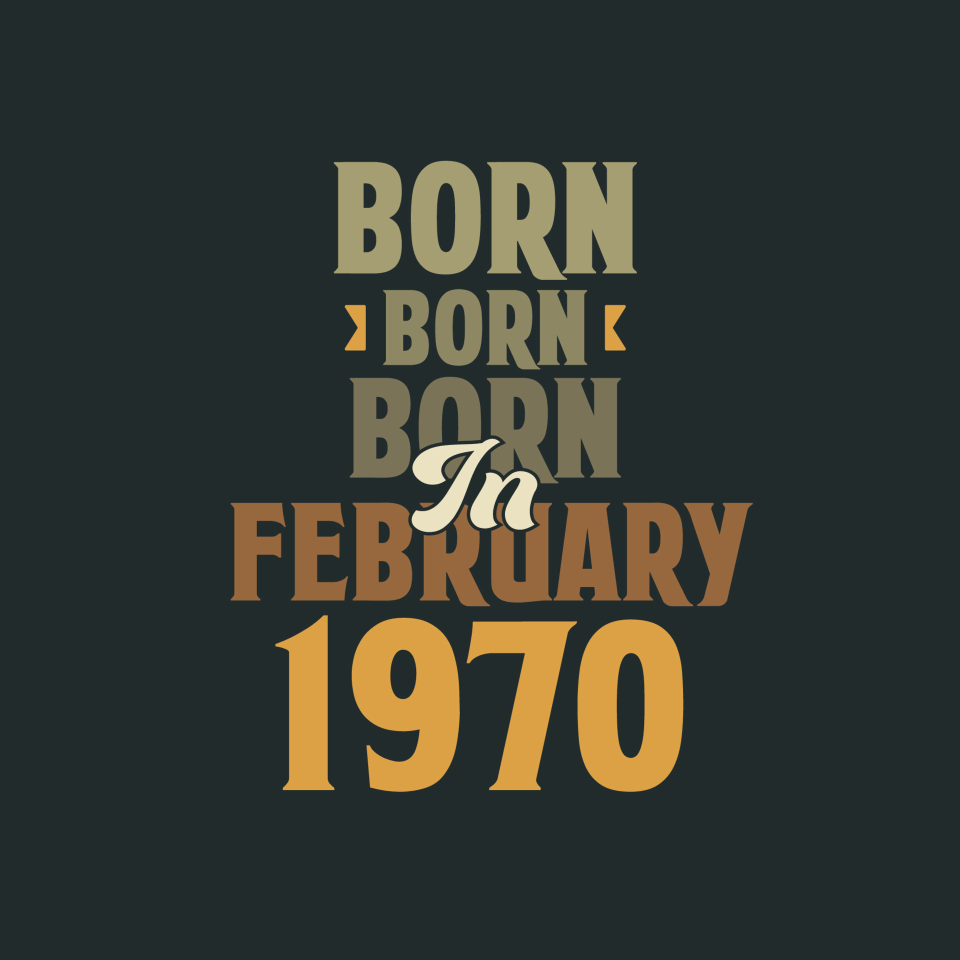Born in February 1970 Birthday quote design for those born in February