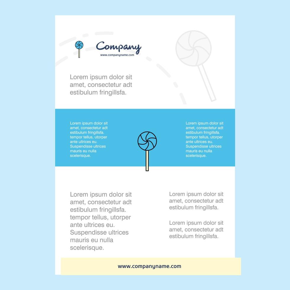 Template layout for Lollypop comany profile annual report presentations leaflet Brochure Vector Background