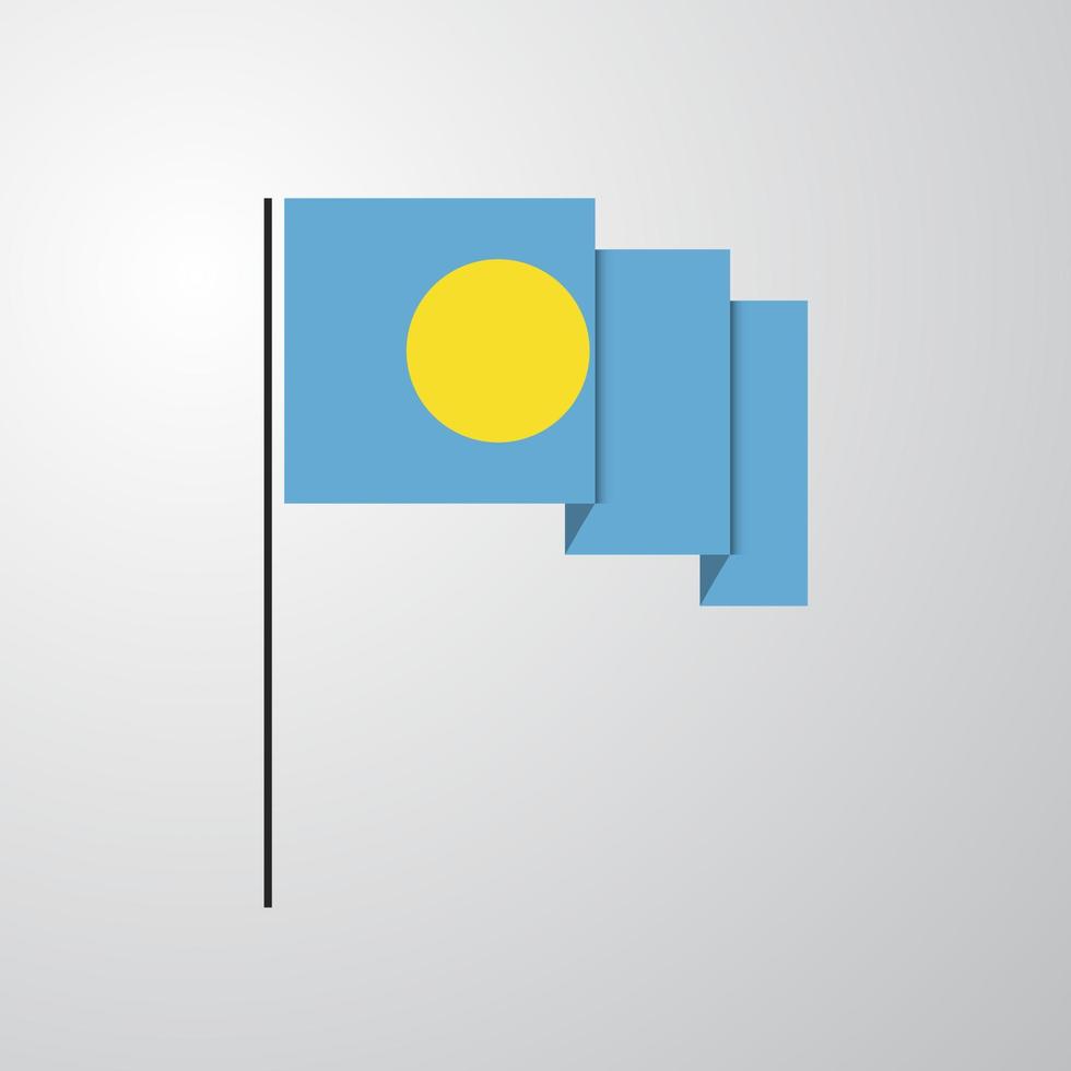 Palau waving Flag creative background vector