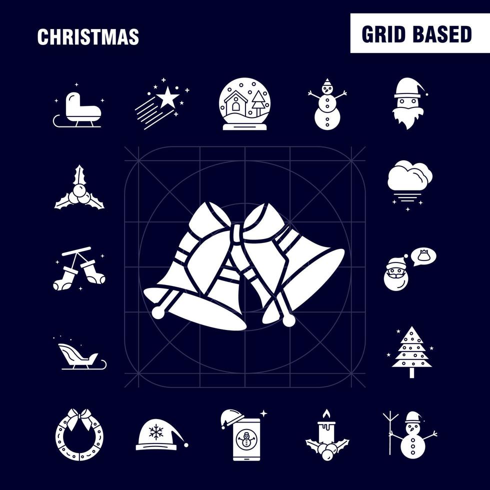 Christmas Solid Glyph Icons Set For Infographics Mobile UXUI Kit And Print Design Include Santa Clause Santa Christmas Winters Santa Clause Santa Collection Modern Infographic Logo and Picto vector