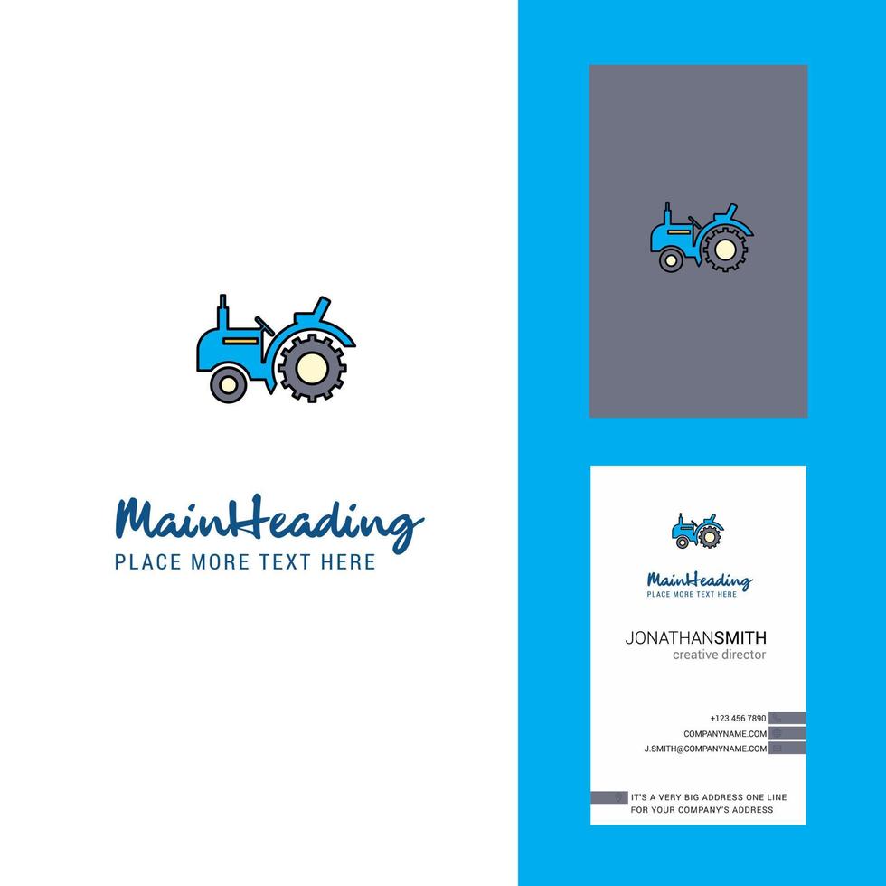 Tractor Creative Logo and business card vertical Design Vector