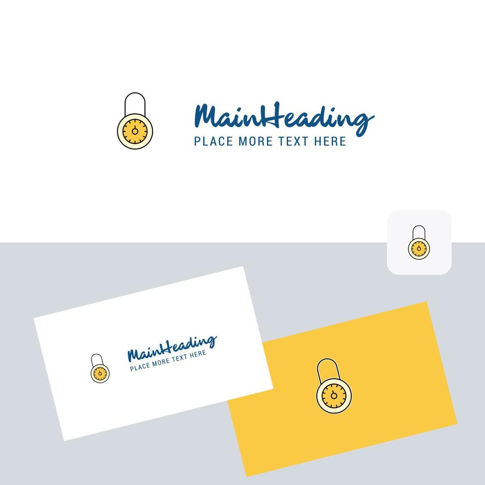 Locked vector logotype with business card template Elegant corporate identity Vector