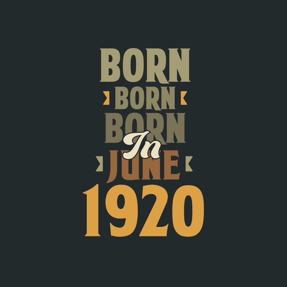 Born in June 1920 Birthday quote design for those born in June 1920 vector