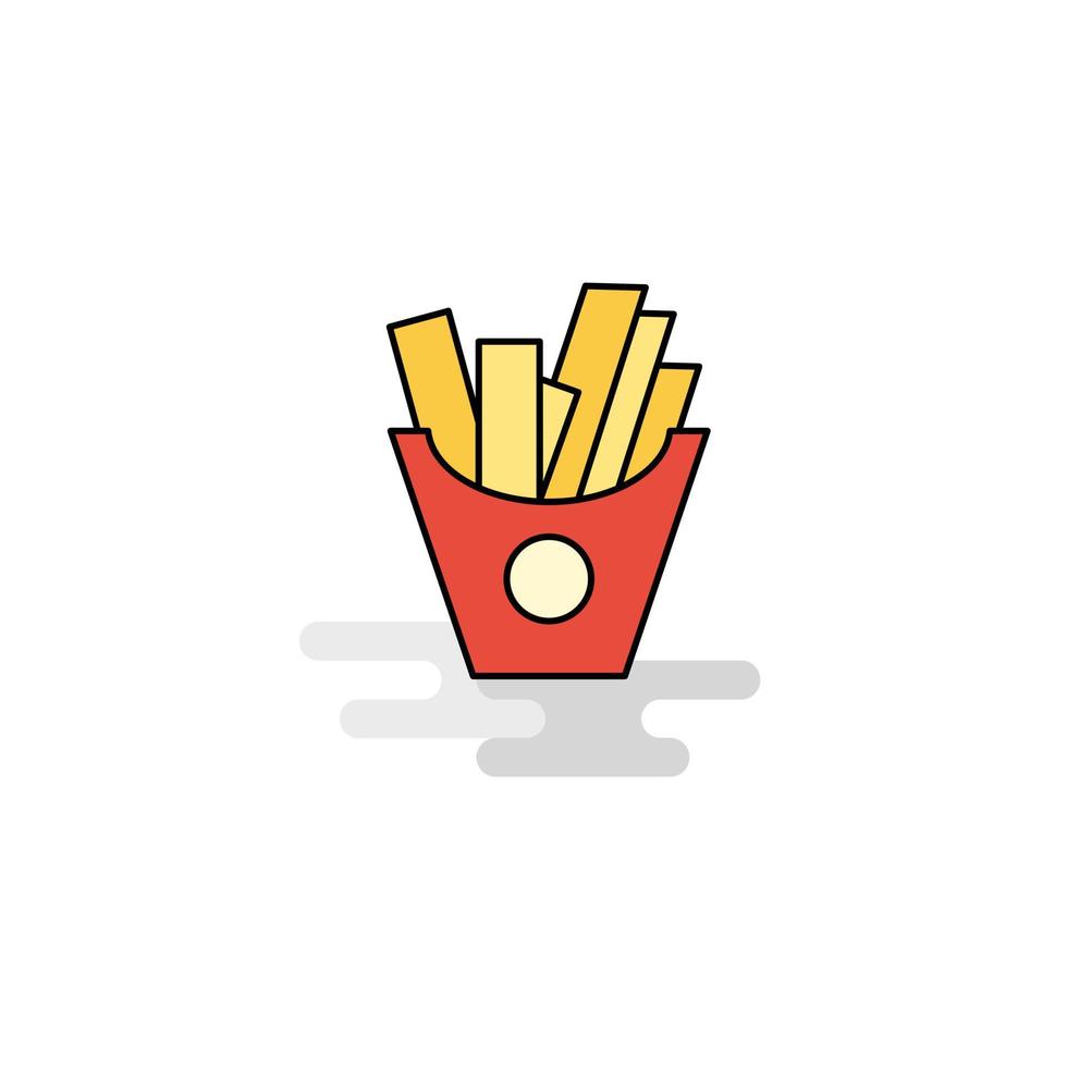 Flat Fries Icon Vector