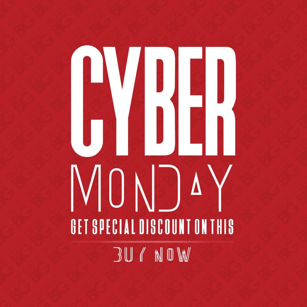 Cyber Monday sale card with typographic design vector