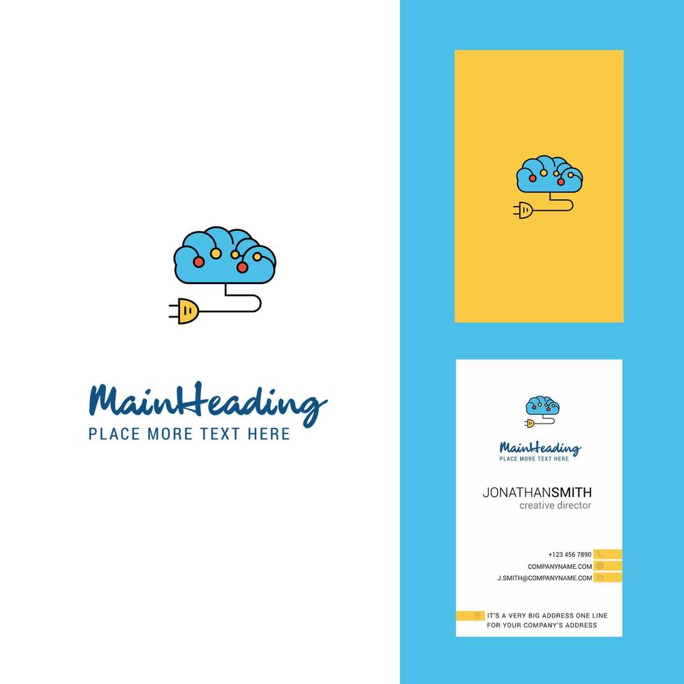 Brain circuit Creative Logo and business card vertical Design Vector