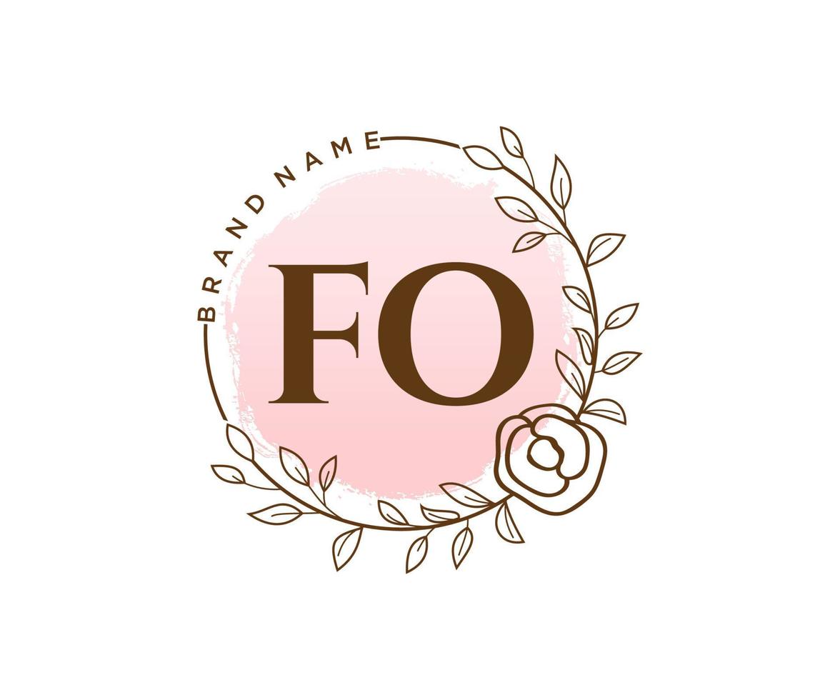 Initial FO feminine logo. Usable for Nature, Salon, Spa, Cosmetic and Beauty Logos. Flat Vector Logo Design Template Element.