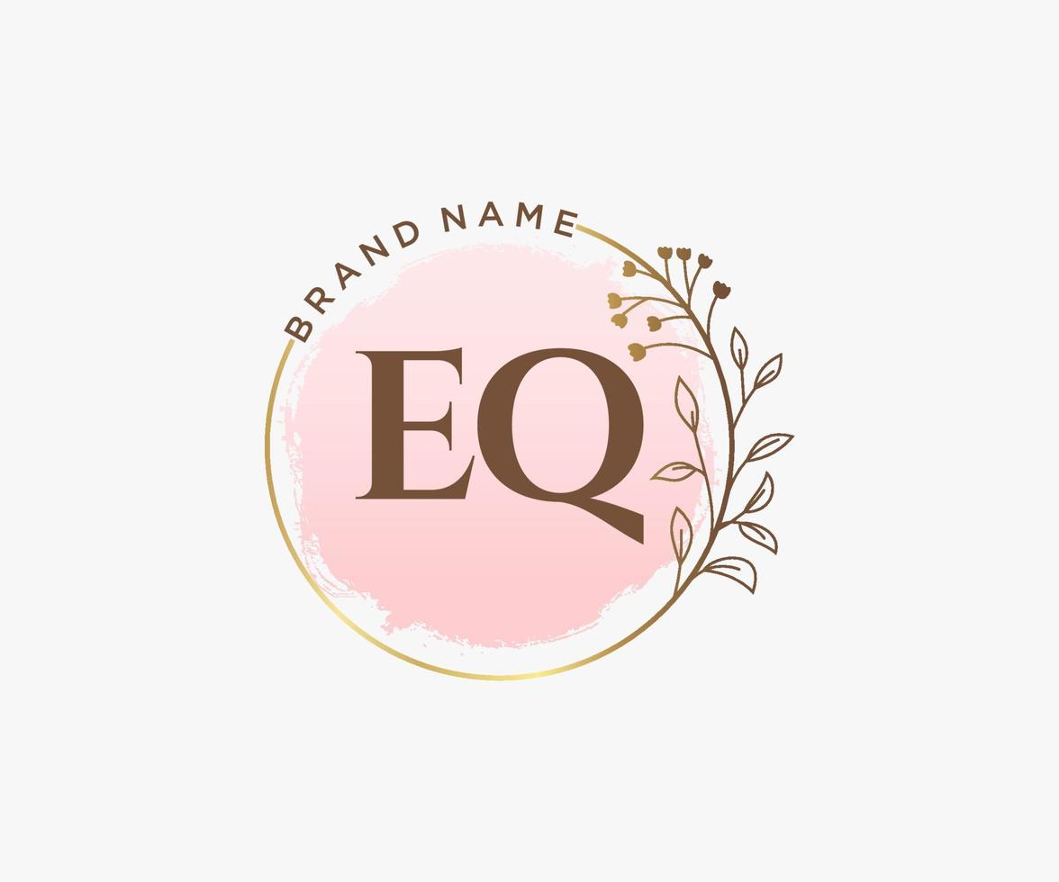 logotipo femenino eq inicial. utilizable para logotipos de naturaleza, salón, spa, cosmética y belleza. elemento de plantilla de diseño de logotipo de vector plano.