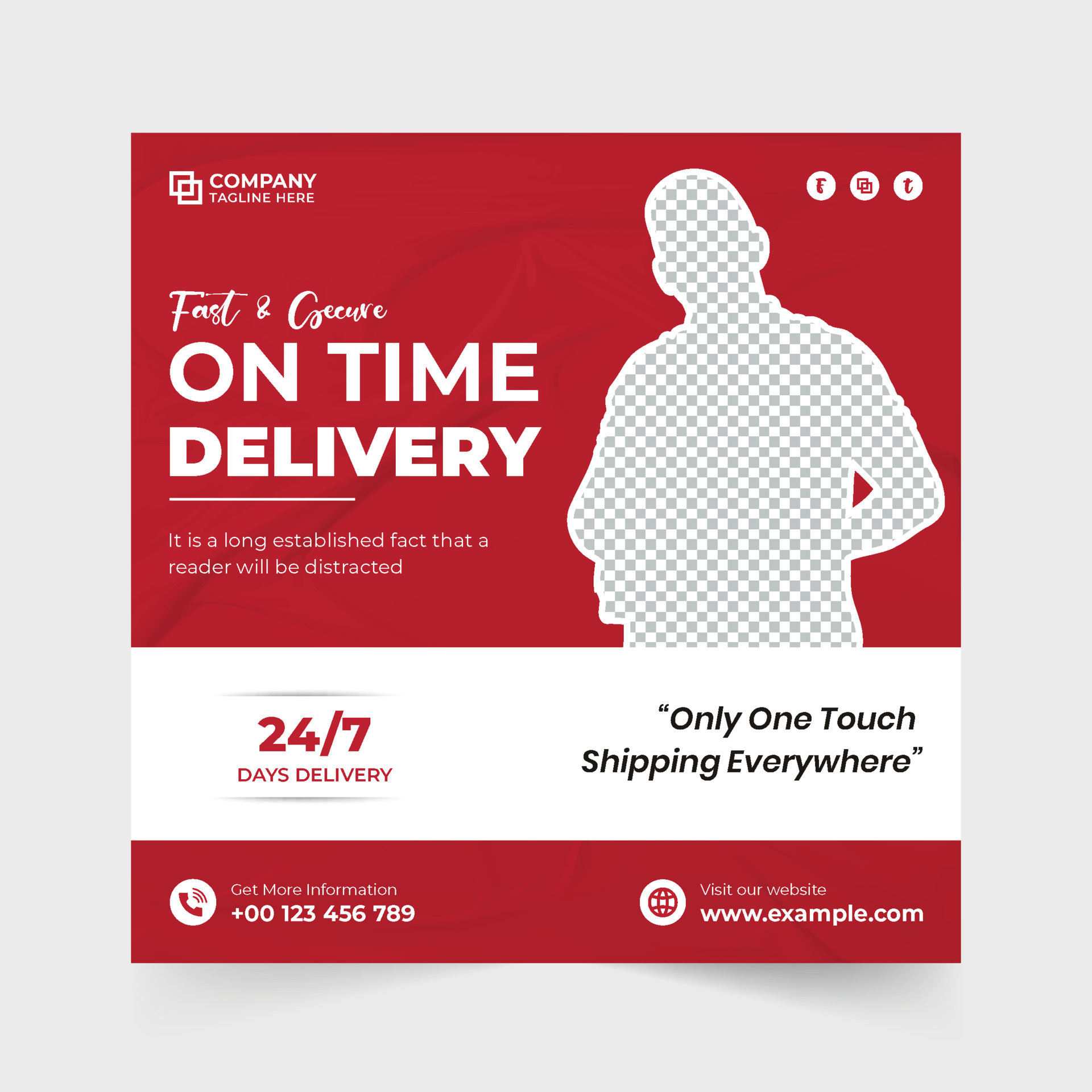Online shopping delivery service promotional web banner template vector