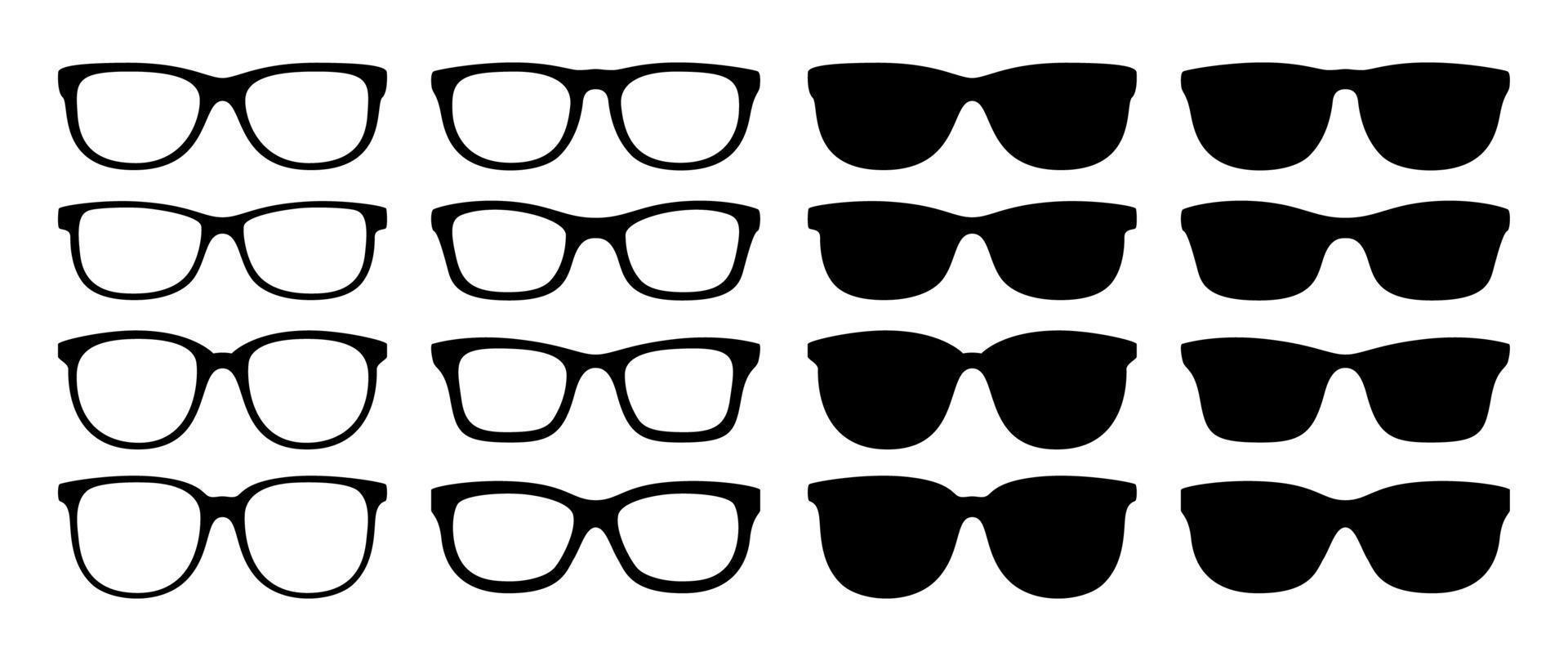 Set of Glasses in flat style isolated vector