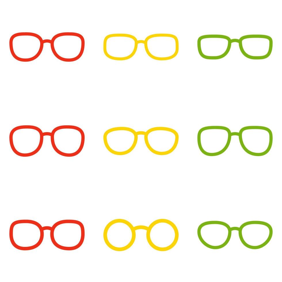 Set of Glasses in flat style isolated vector