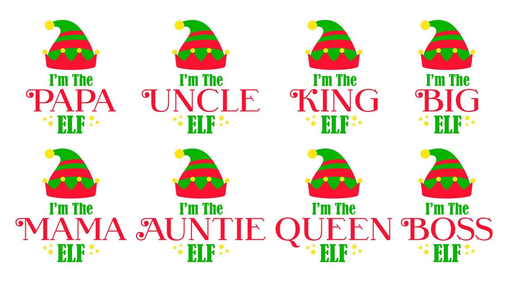 Set of Christmas Elf Family vector
