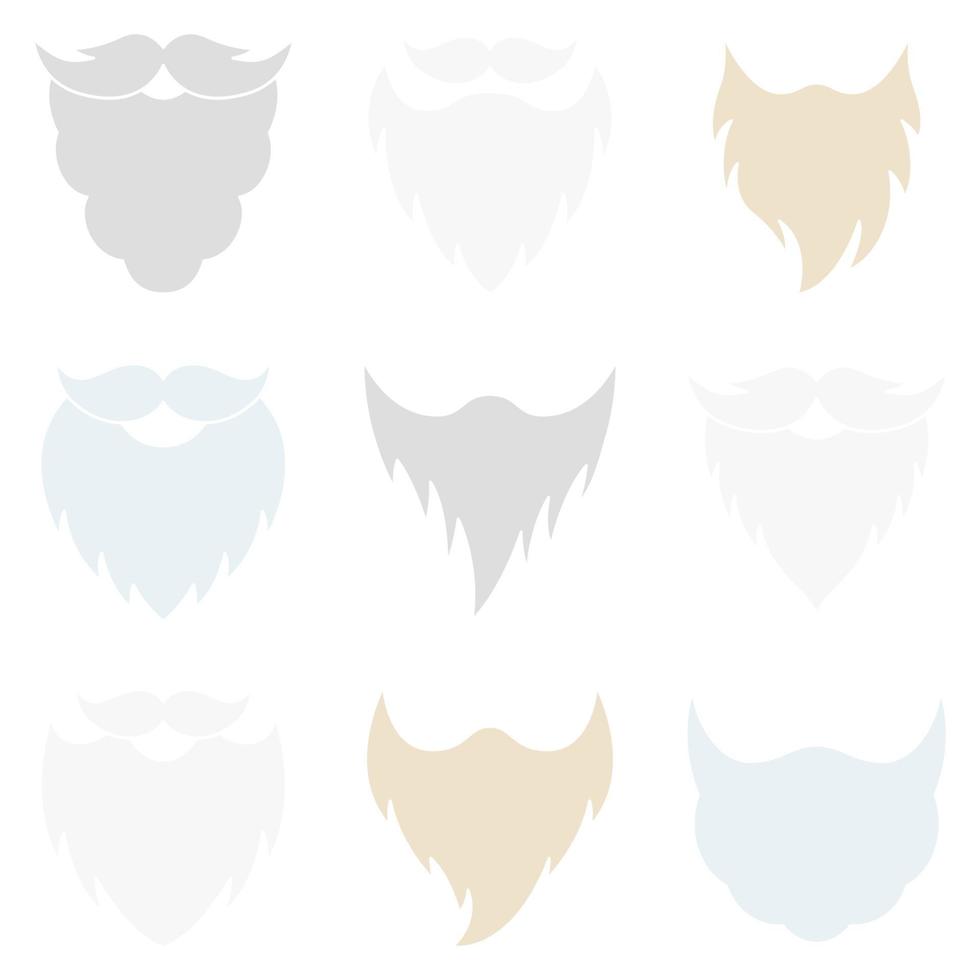 Set of Beard in flat style isolated vector