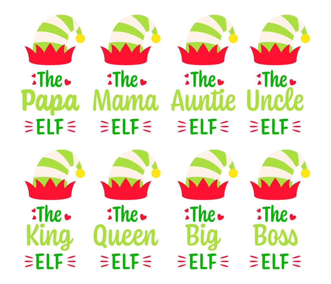 Set of Christmas Elf Family vector