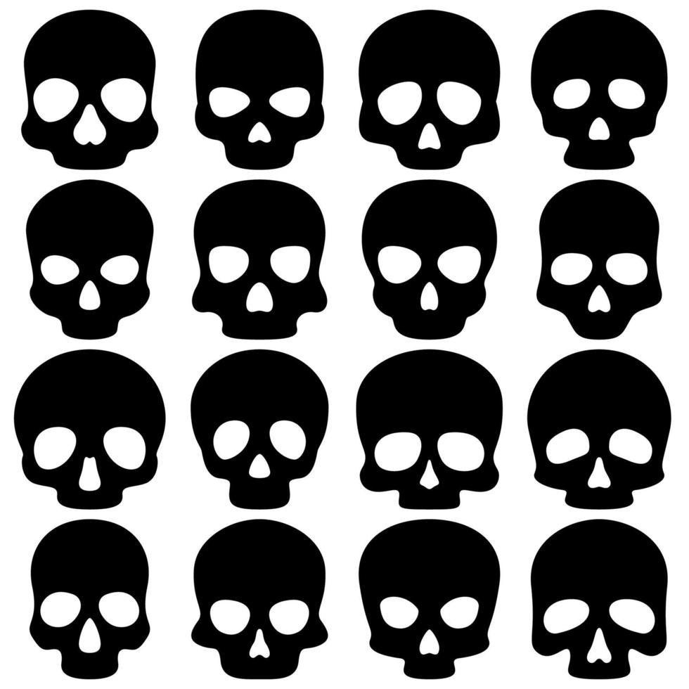 Set of Skull isolated on white background vector