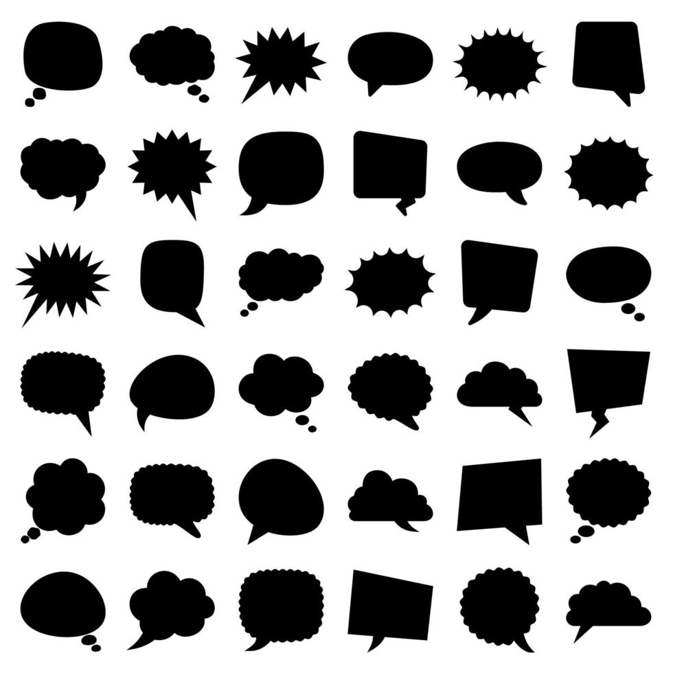 Set of speech bubbles in flat style isolated vector