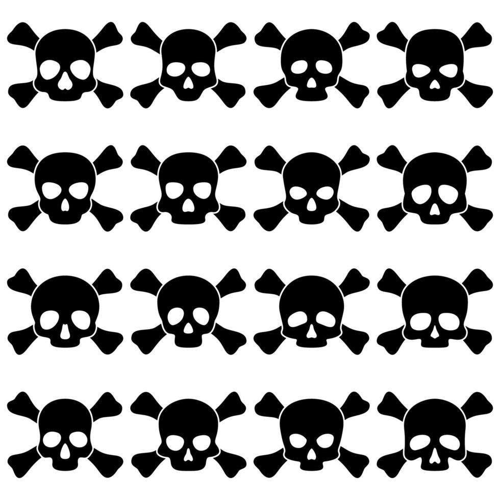 conjunto, de, cráneo y crossbones, aislado, blanco, plano de fondo vector