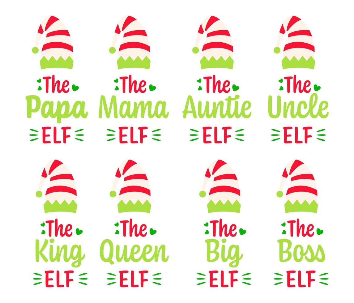 Set of Christmas Elf Family vector
