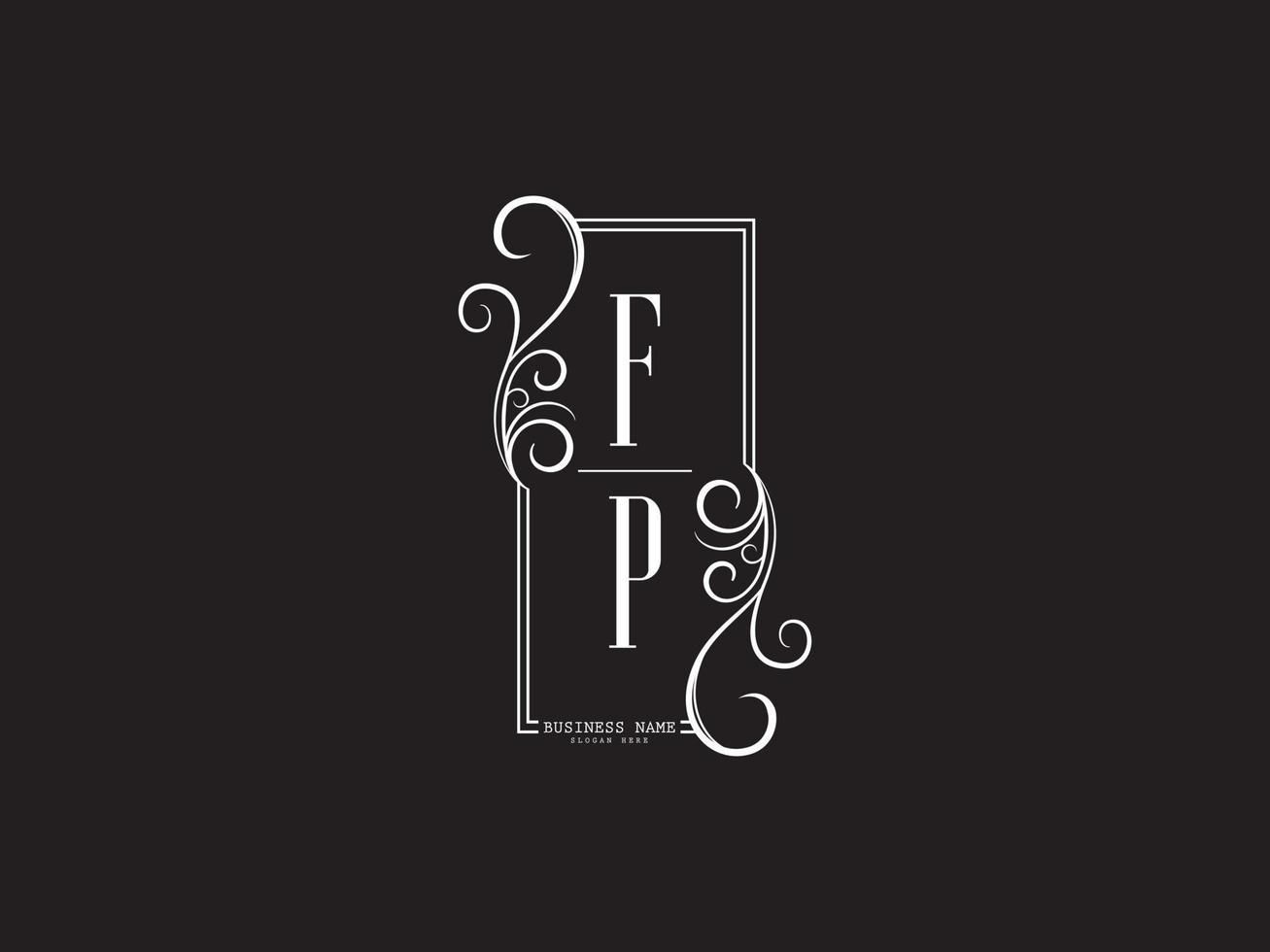 Minimalist FP Logo Icon, Letter Fp pf Luxury Logo Design vector