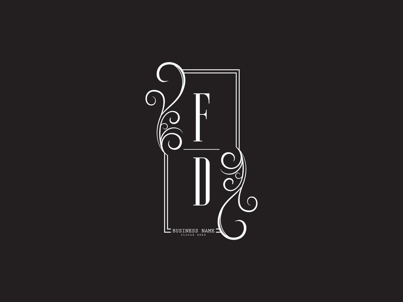Minimalist FD Logo Icon, Letter Fd df Luxury Logo Design vector