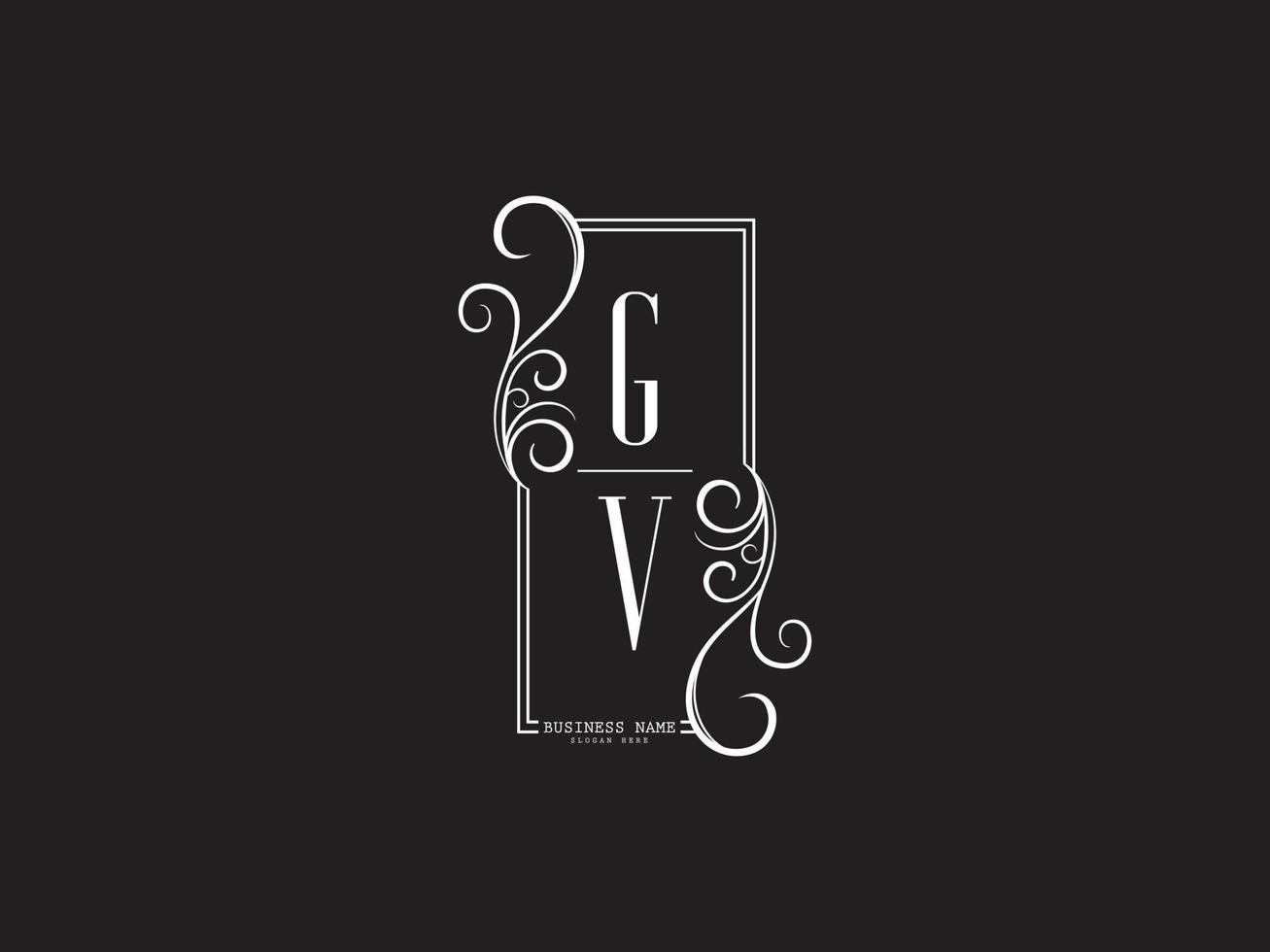 iniciales gv logo de lujo, creative gv vg logo carta vector stock