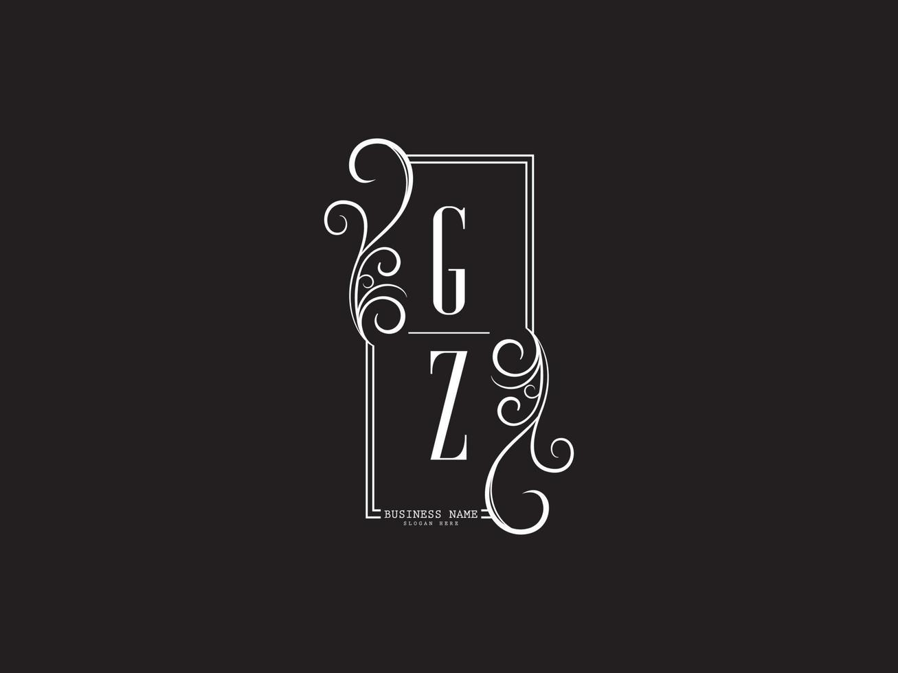 Initials GZ Luxury Logo, Creative Gz zg Logo Letter Vector Stock