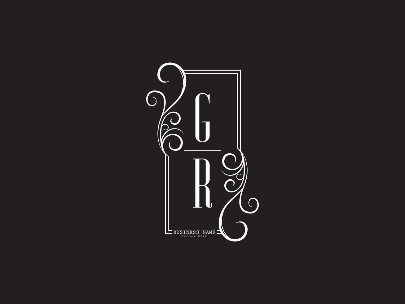 iniciales gr logo de lujo, creative gr rg logo carta vector stock