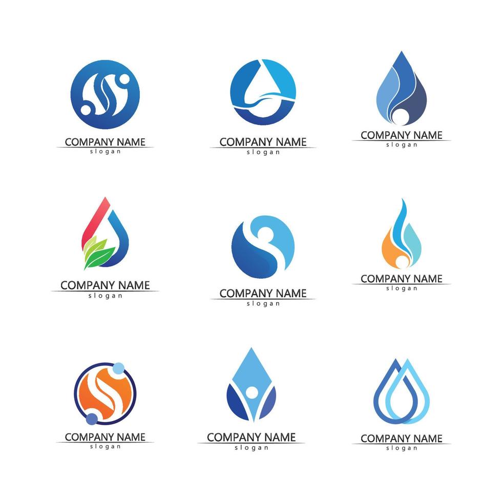 Isolated round shape logo. Blue color logotype. Flowing water image. Sea, ocean, river surface. vector