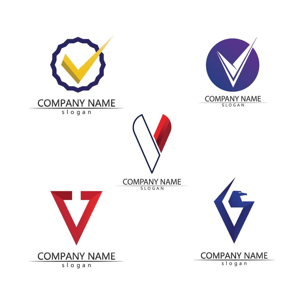 V Letter Logo Template vector