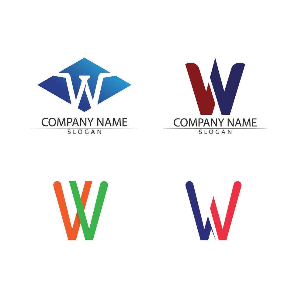 W Letter Logo Template vector