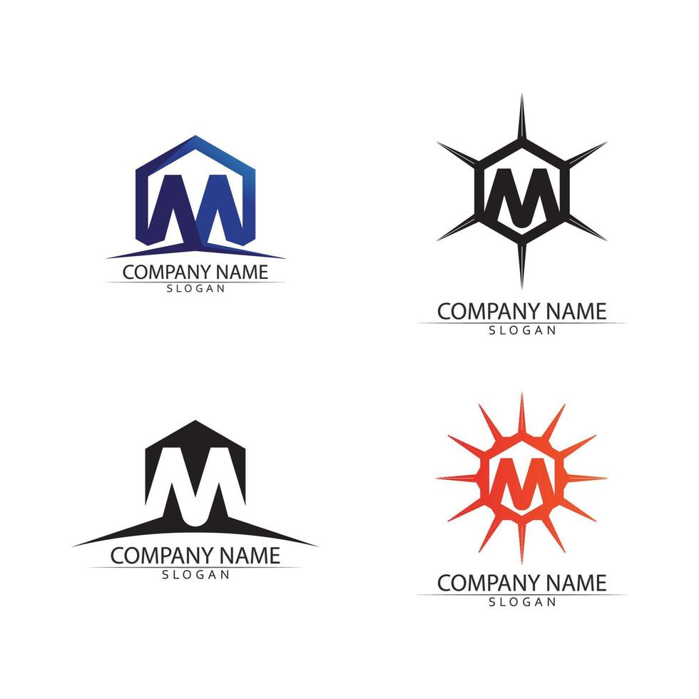 M letter logo design vector identity icon sign
