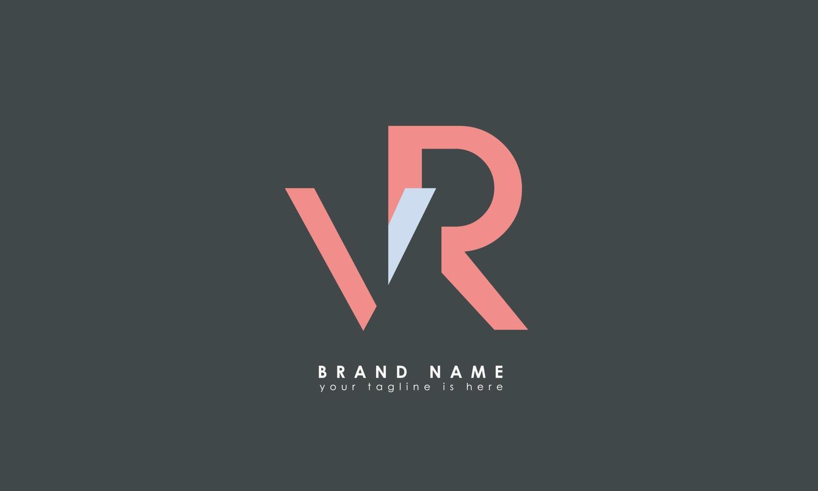 Alphabet letters Initials Monogram logo VR, RV, V and R vector