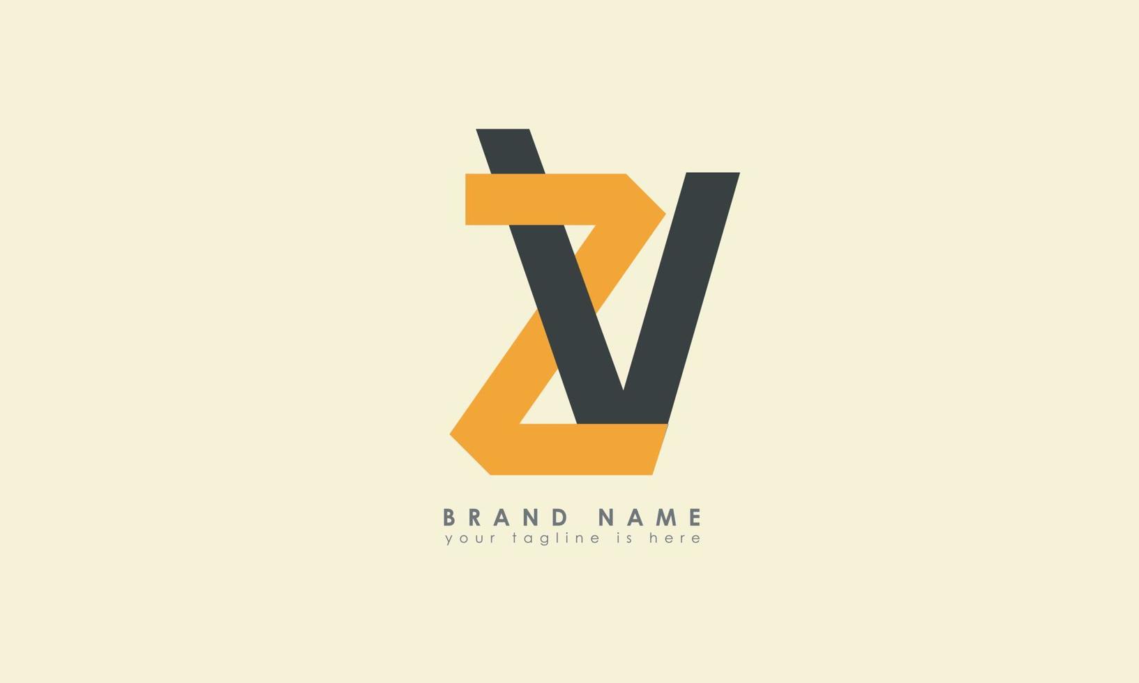 Alphabet letters Initials Monogram logo ZV, VZ, Z and V vector