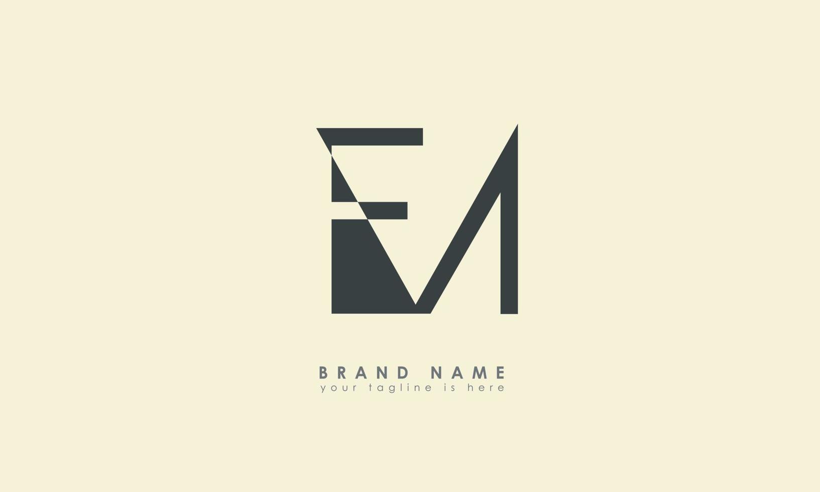 Alphabet letters Initials Monogram logo FM, MF, F and M vector