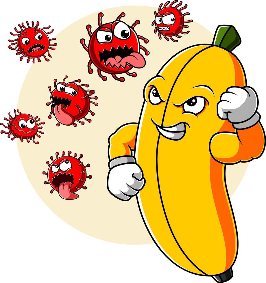 banana lucha corona virus covid 19 vector