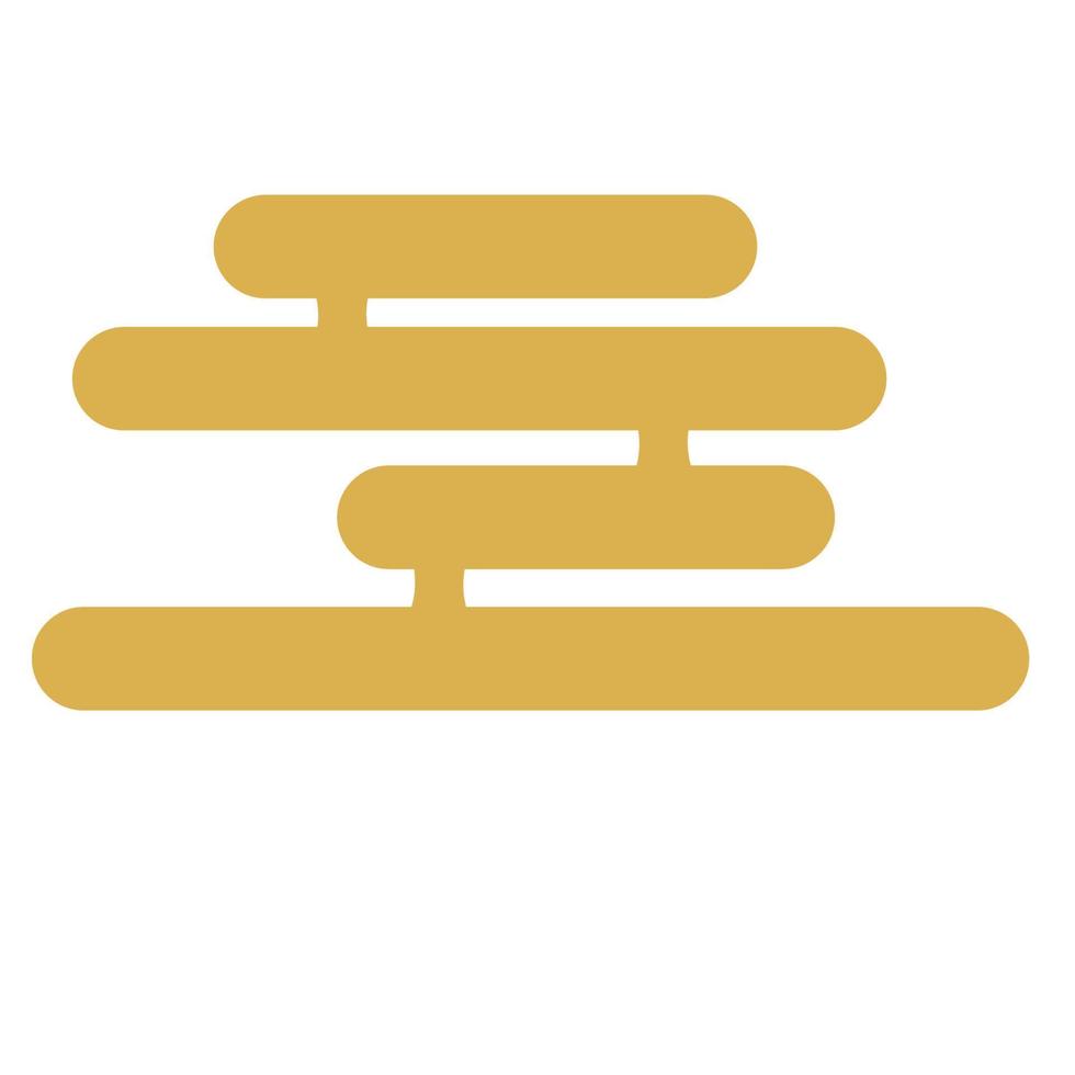 Abstract rectangular shape in gold color, vector illustration