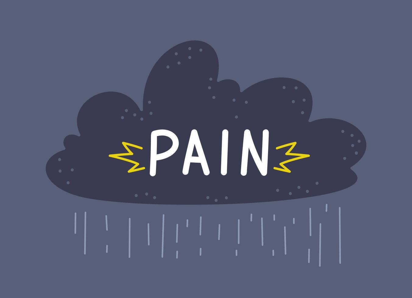 The concept of rain clouds on a gray background. Vector illustration of a children's coloring book. Beautiful print.