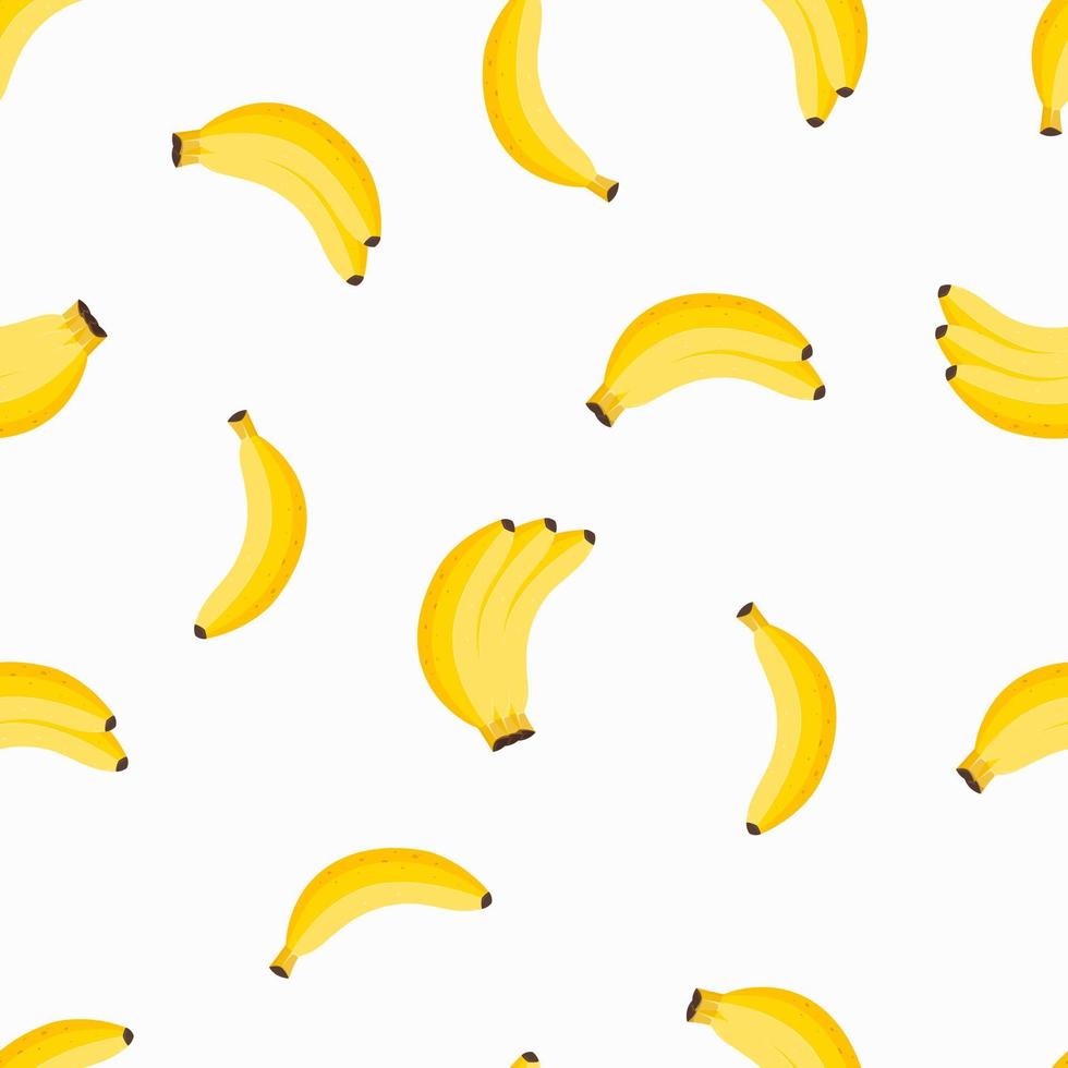 Vector seamless pattern with bananas. Endless illustration with tropical yellow fruits.