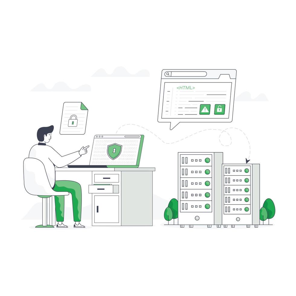 A well-designed flat illustration of data security vector