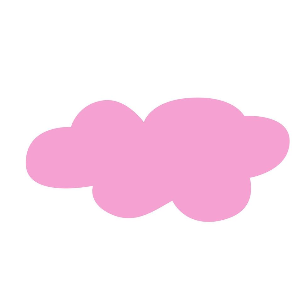 una pequeña nube rosa. ilustración vectorial en estilo dibujado a mano. vector