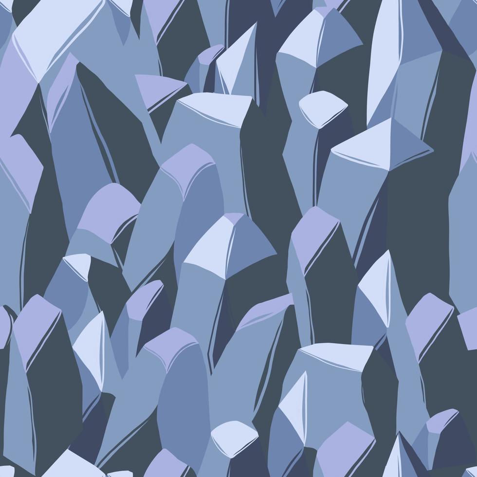 Stone mountains cliffs seamless pattern. Rocky landscape background. Vector illustration