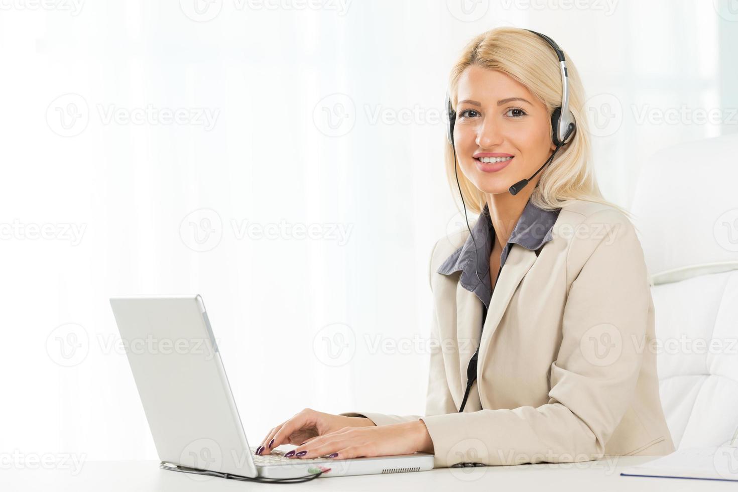 Young Blonde Call Operator photo