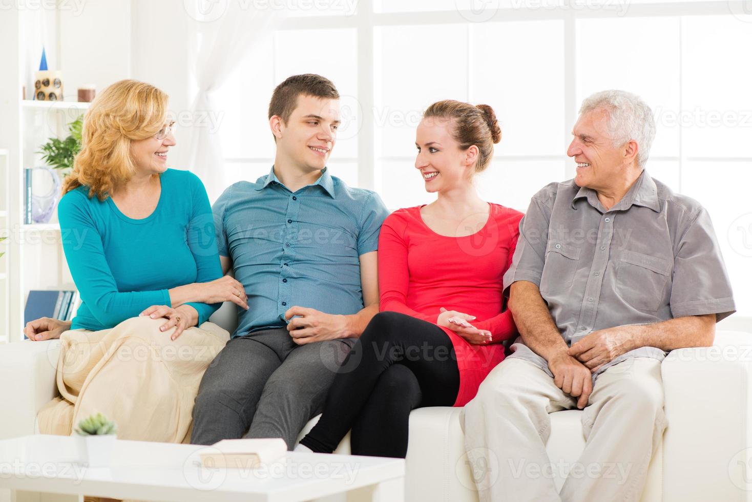 Happy family at home photo