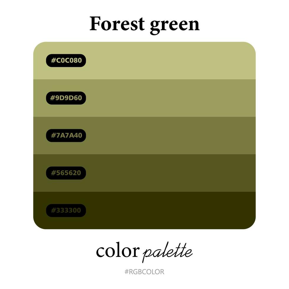 Forest green color palettes accurately with codes, Perfect for use by illustrators 14159042