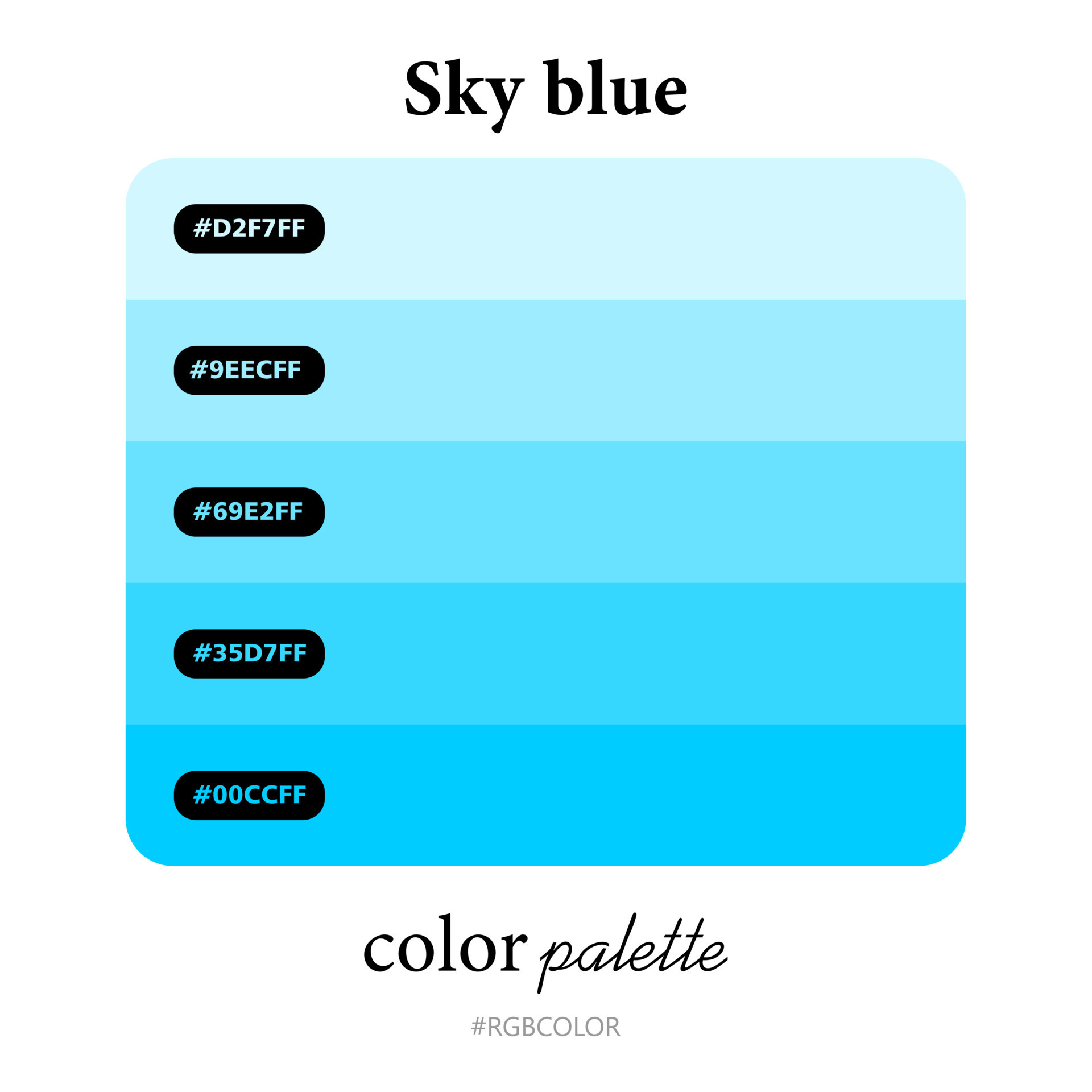 Sky Blue Color Palettes Accurately With Codes Perfect For Use By