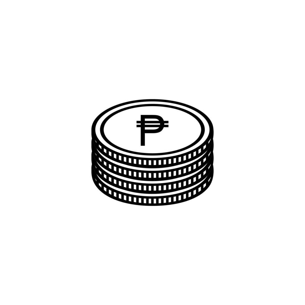 Símbolo de icono de moneda filipina. peso filipino, signo php. ilustración vectorial vector