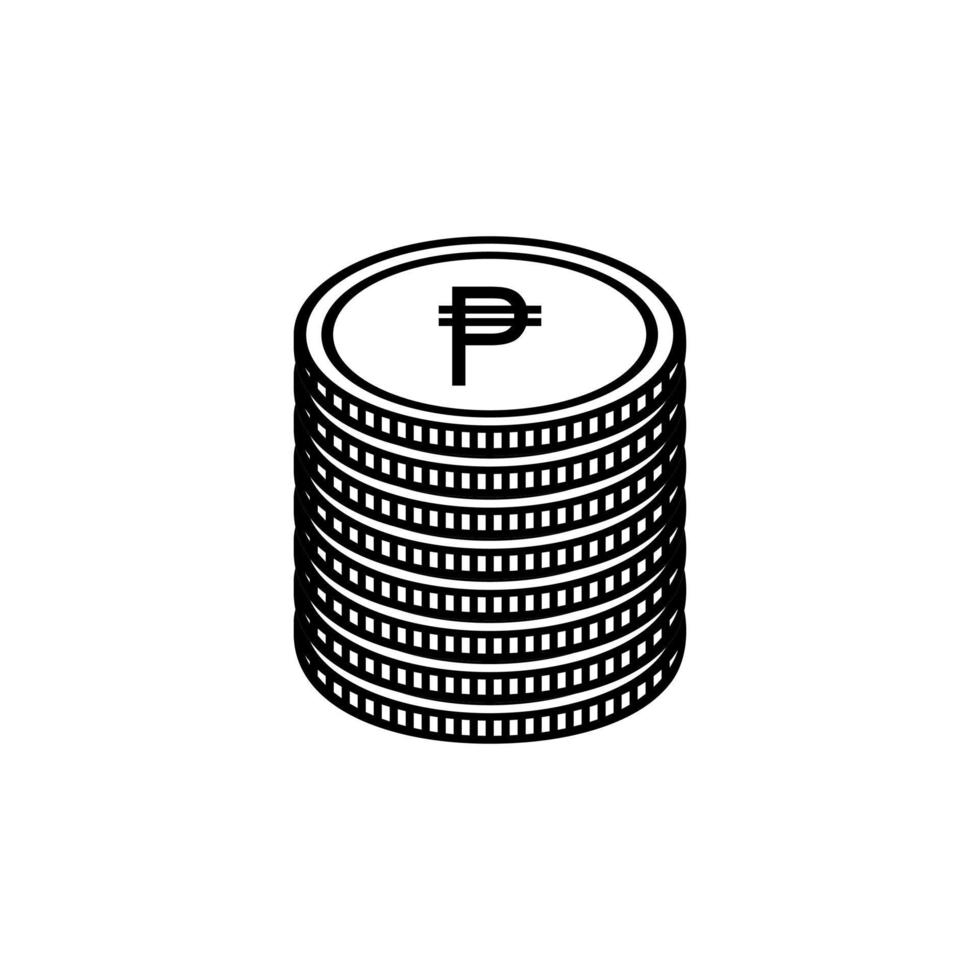 Símbolo de icono de moneda filipina. peso filipino, signo php. ilustración vectorial vector