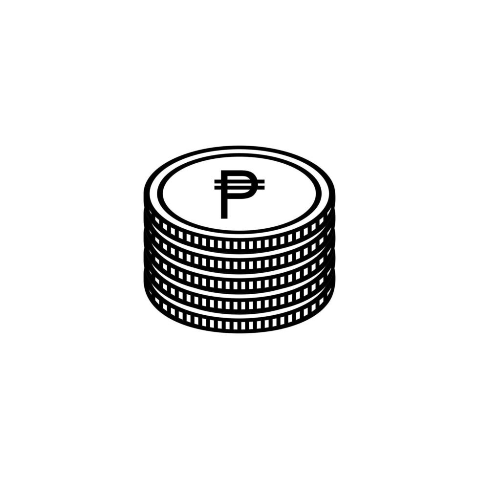 Símbolo de icono de moneda filipina. peso filipino, signo php. ilustración vectorial vector