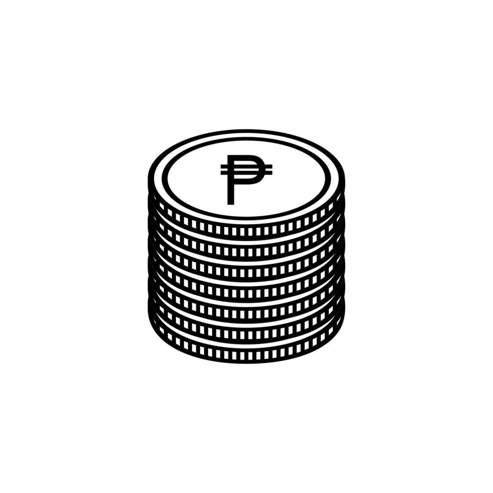 Símbolo de icono de moneda filipina. peso filipino, signo php. ilustración vectorial vector